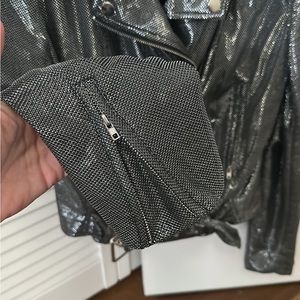 Silver and Black Moto Style Jacket